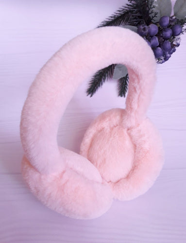 Faux Fur Earmuffs in Pink