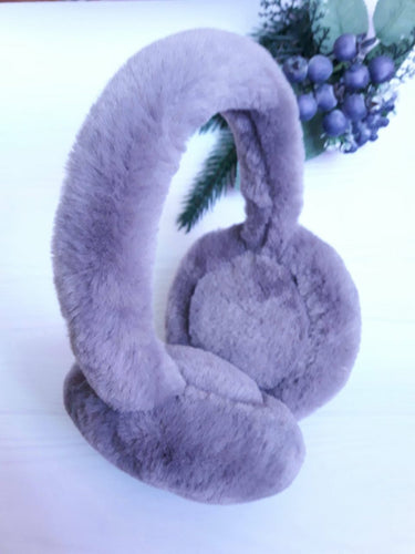Faux Fur Earmuffs in Purple