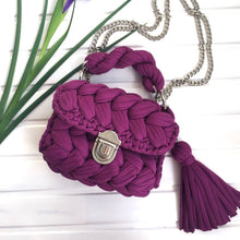 Load image into Gallery viewer, Fancy Fuchsia Cotton Purse with Long Strip