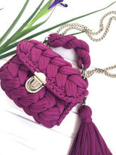 Load image into Gallery viewer, Fancy Fuchsia Cotton Purse with Long Strip
