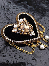 Load image into Gallery viewer, Heart Earrings + brooch set