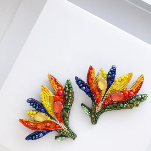 Bird of Paradise Flower Brooch