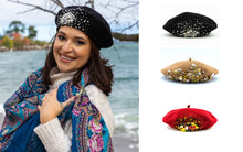 Load image into Gallery viewer, Red Beaded Beret