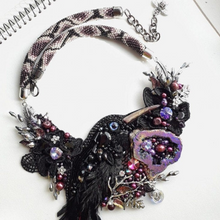 Load image into Gallery viewer, Black Raven Crow Necklace