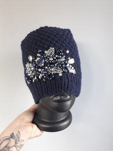 Deep Blue  Beaded Handmade Hat