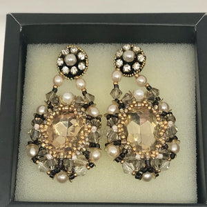 Handmade Beaded Earrings with Crystals
