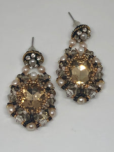 Handmade Beaded Earrings with Crystals