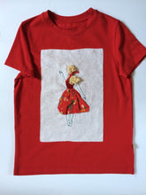 Load image into Gallery viewer, Tshirt with Blond lady in Red