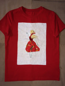 Tshirt with Blond lady in Red