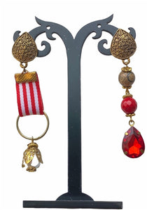 Sea Inspired Earrings in Red and Gold